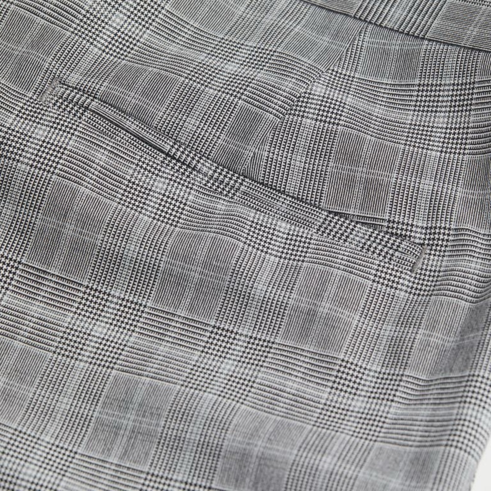 Sz 34R H&M Men's trousers grey skinny fit plaid white&black - Picture 6 of 16